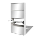 vidaXL fehér 4 szintes tükrös cipőszekrény 63 x 17 x 134 cm