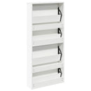 vidaXL fehér 4 szintes tükrös cipőszekrény 63 x 17 x 134 cm