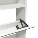 vidaXL fehér 4 szintes tükrös cipőszekrény 63 x 17 x 134 cm