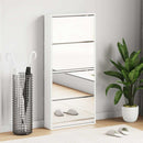 vidaXL fehér 4 szintes tükrös cipőszekrény 63 x 17 x 134 cm