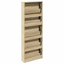 vidaXL 5 szintes tükrös tölgy cipőszekrény 63 x 17 x 169,5 cm