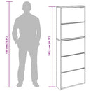 vidaXL fehér 5 szintes tükrös cipőszekrény 63 x 17 x 169,5 cm