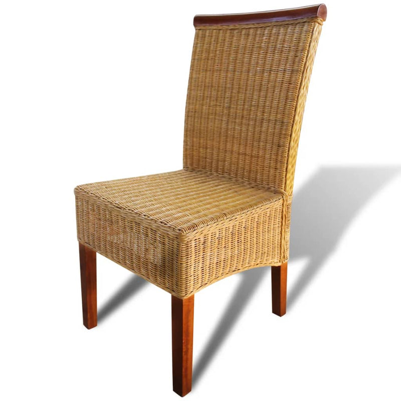 vidaXL 4 db barna természetes rattan étkezőszék