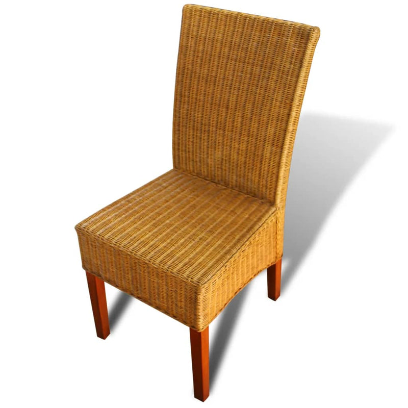 vidaXL 6 db barna természetes rattan étkezőszék