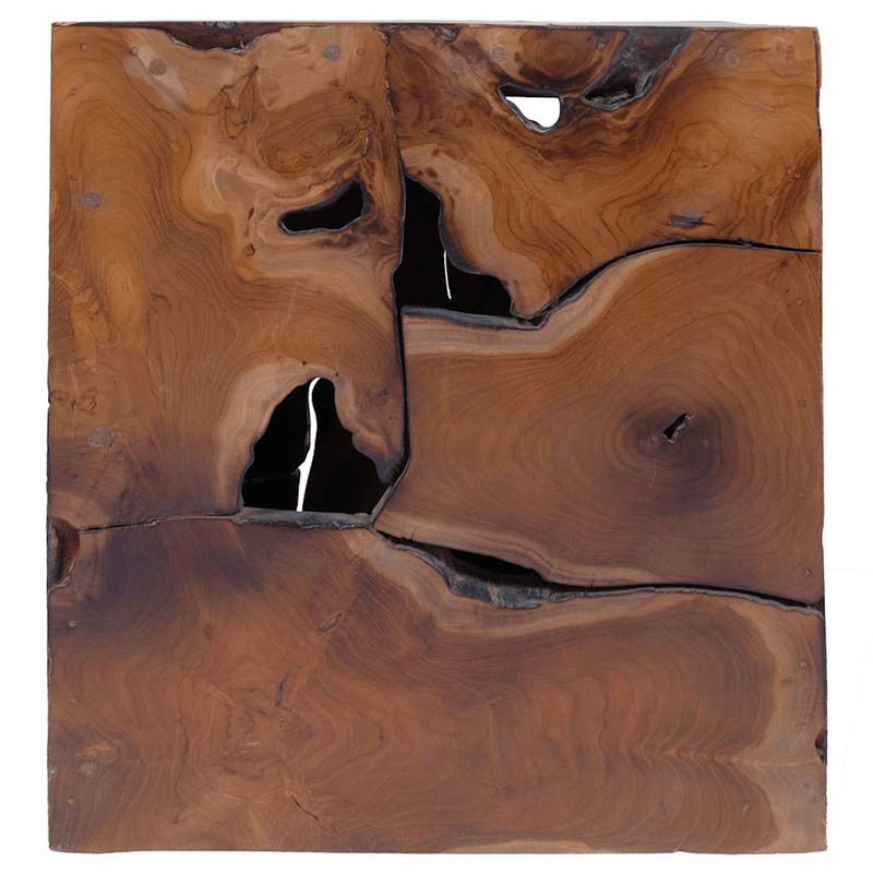 vidaXL 60 cm tömör tikfa dohányzóasztal / zsámoly