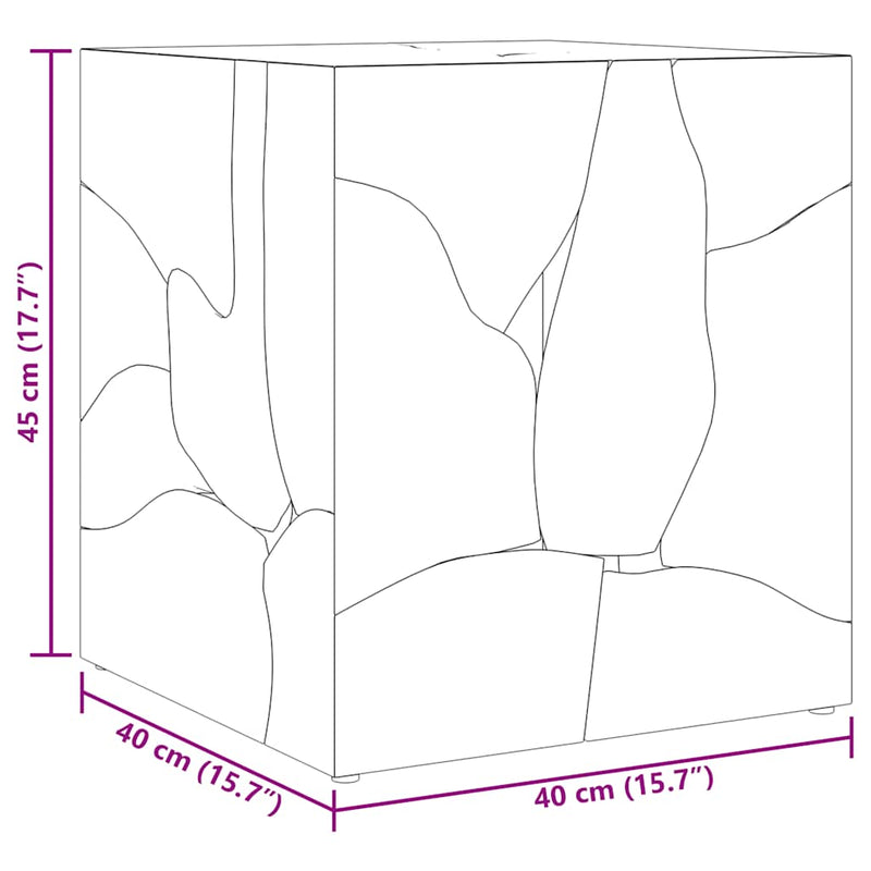 vidaXL 60 cm tömör tikfa dohányzóasztal / zsámoly