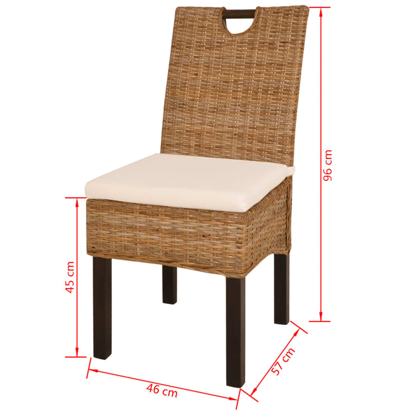 vidaXL 6 db Kubu rattan mangófa étkezőszék