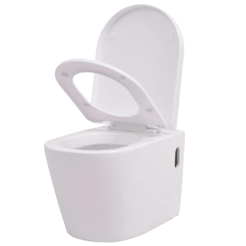 vidaXL Falra szerelhető fehér kerámia WC rejtett öblítőtartállyal