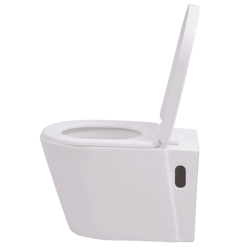 vidaXL Falra szerelhető fehér kerámia WC rejtett öblítőtartállyal