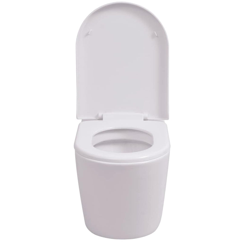 vidaXL Falra szerelhető fehér kerámia WC rejtett öblítőtartállyal
