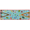 vidaXL kézzel festett kék, tömör mangófa konzolasztal