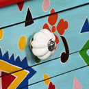 vidaXL kézzel festett kék, tömör mangófa konzolasztal