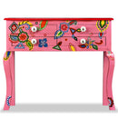vidaXL kézzel festett pink, tömör mangófa konzolasztal