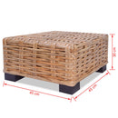 vidaXL természetes rattan dohányzóasztal 45 x 45 x 30 cm