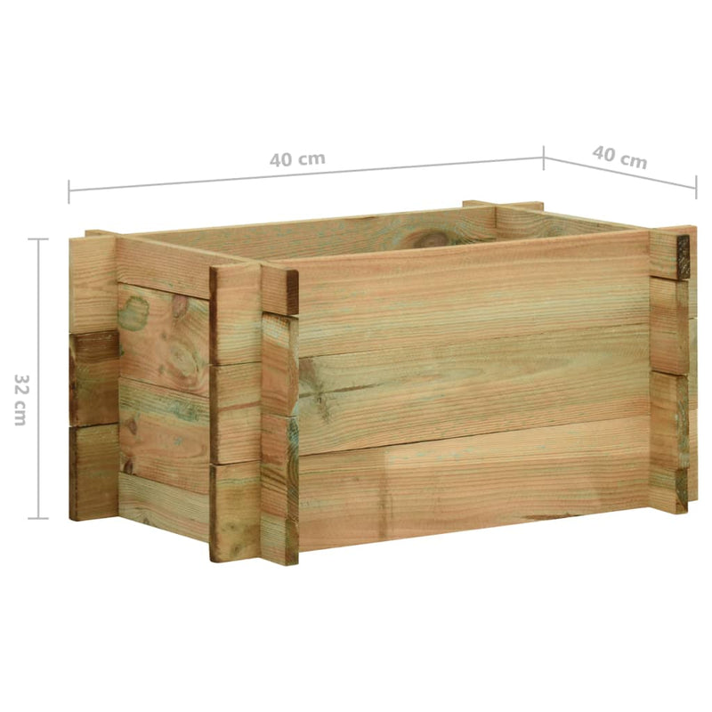 vidaXL impregnált fenyőfa emelt kerti zöldségágyás 40 cm
