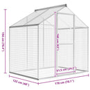 vidaXL kültéri alumínium madárház 178 x 122 x 194 cm