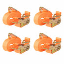 vidaXL 4 db narancssárga racsnis spanifer 0,4 tonna 6 m x 25 mm