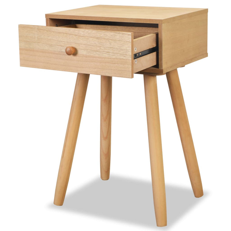 vidaXL 2 db barna, tömör fenyőfa éjjeliszekrény 40 x 30 x 61 cm