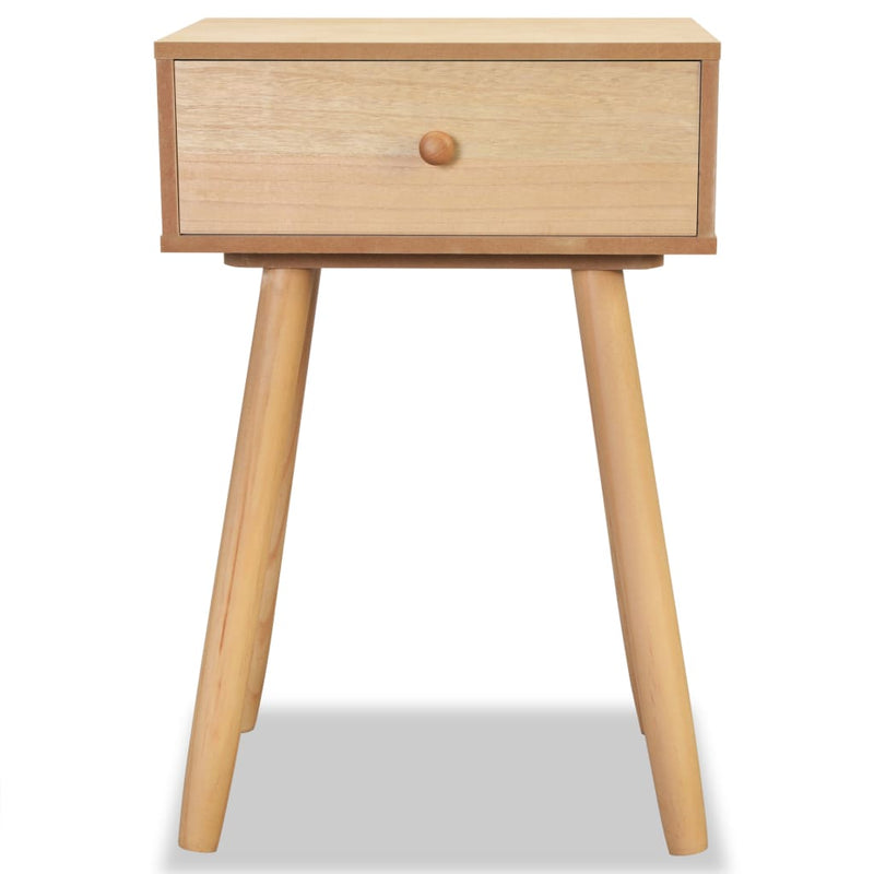 vidaXL 2 db barna, tömör fenyőfa éjjeliszekrény 40 x 30 x 61 cm