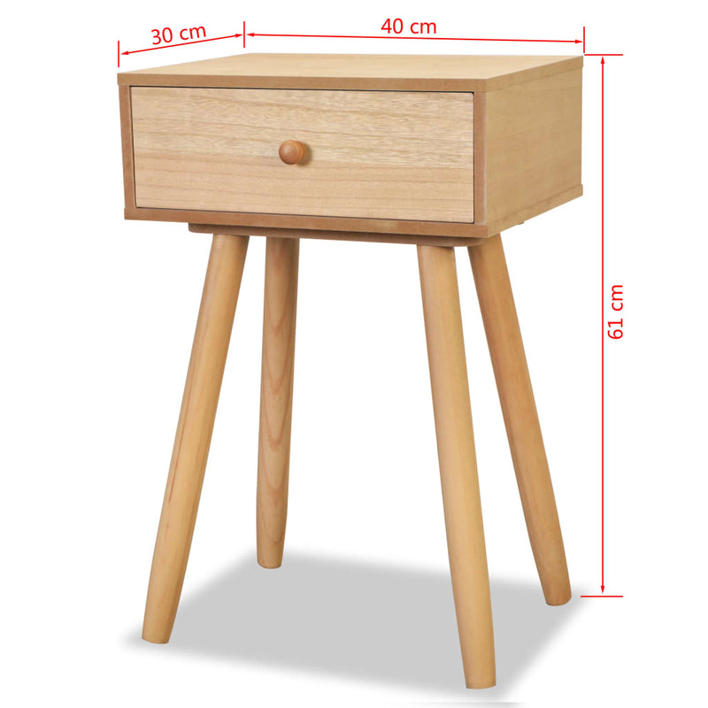vidaXL 2 db barna, tömör fenyőfa éjjeliszekrény 40 x 30 x 61 cm