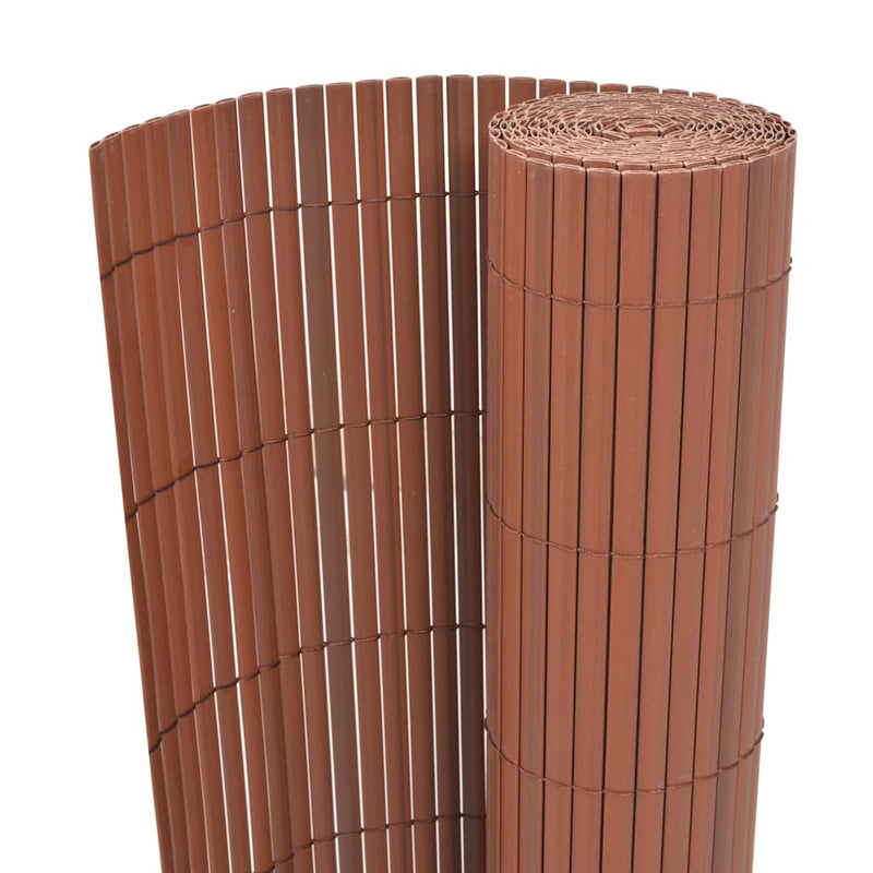 vidaXL barna kétoldalas PVC kerti kerítés 90 x 300 cm