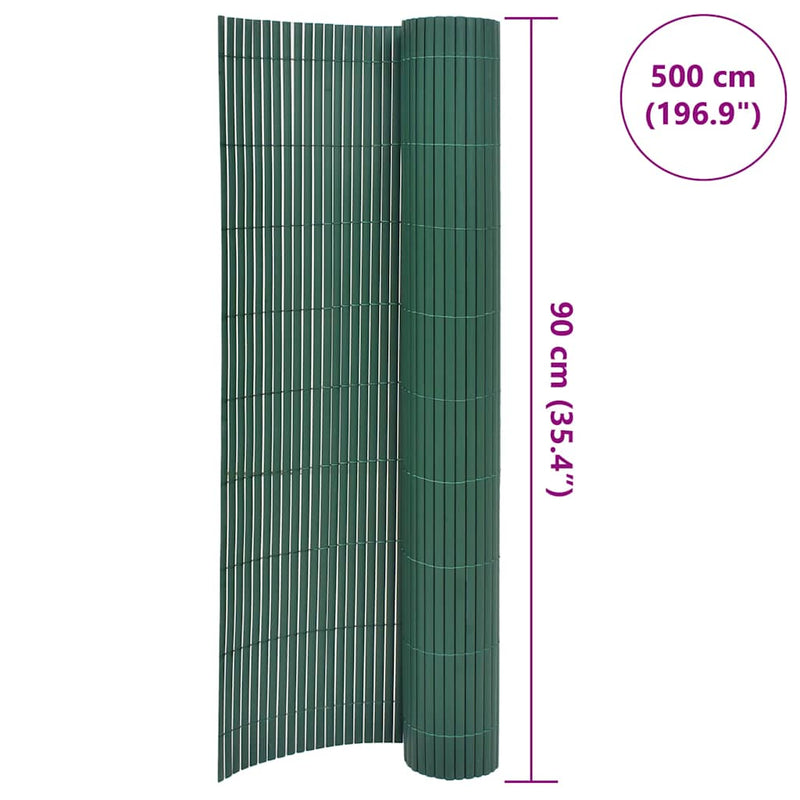 vidaXL zöld kétoldalas PVC kerti kerítés 90 x 500 cm