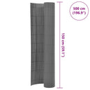 vidaXL szürke kétoldalas PVC kerti kerítés 150 x 500 cm