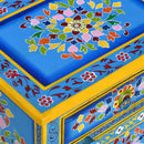 vidaXL türkiz, kézzel festett, tömör mangófa éjjeliszekrény