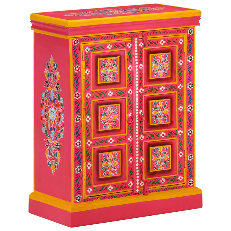 vidaXL rózsaszín, kézzel festett, tömör mangófa tálaló