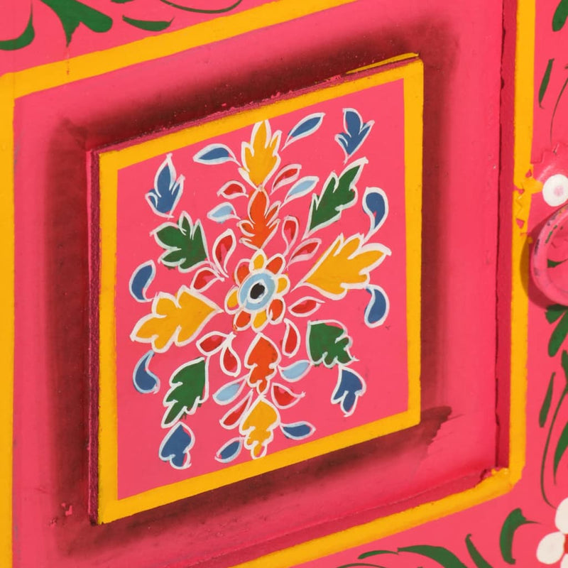 vidaXL rózsaszín, kézzel festett, tömör mangófa tálaló