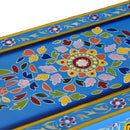 vidaXL türkiz, kézzel festett, tömör mangófa fiókos tálaló