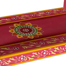 vidaXL rózsaszín, kézzel festett, tömör mangófa fiókos tálaló