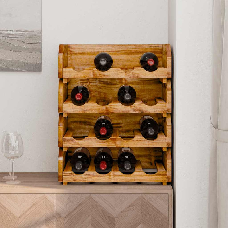 vidaXL 4 db mahagóni fa bortartó állvány 16 palackhoz