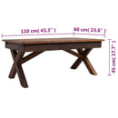 vidaXL vegyes újrahasznosított fa dohányzóasztal 110 x 60 x 45 cm