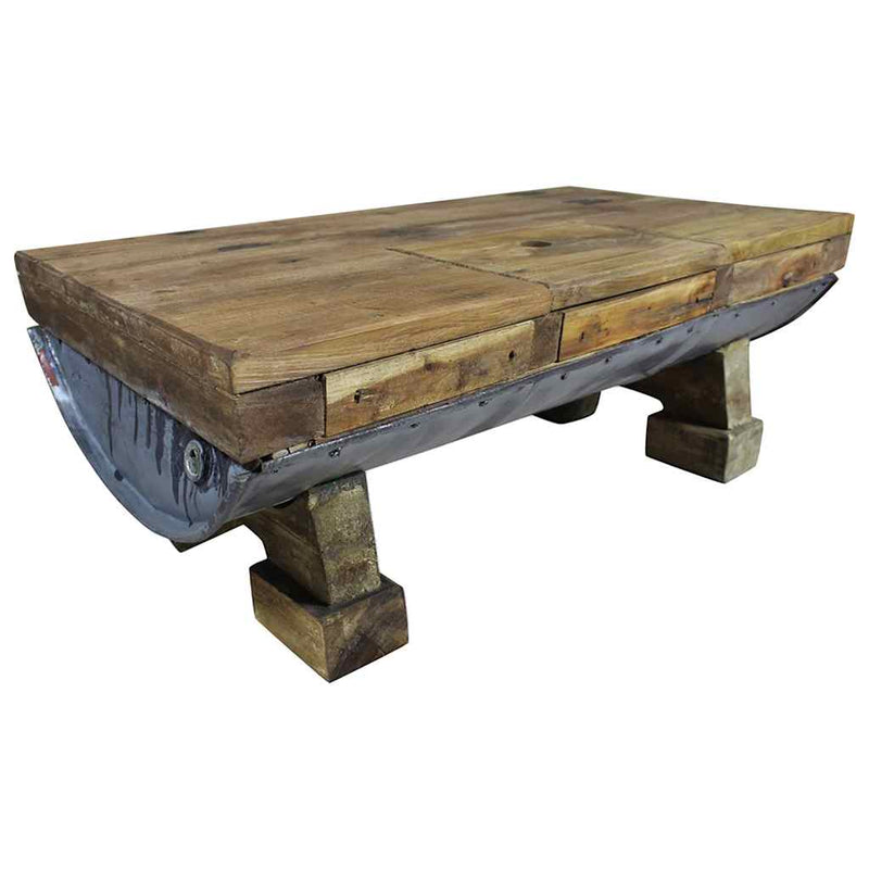 vidaXL vegyes újrahasznosított fa dohányzóasztal 90 x 50 x 35 cm