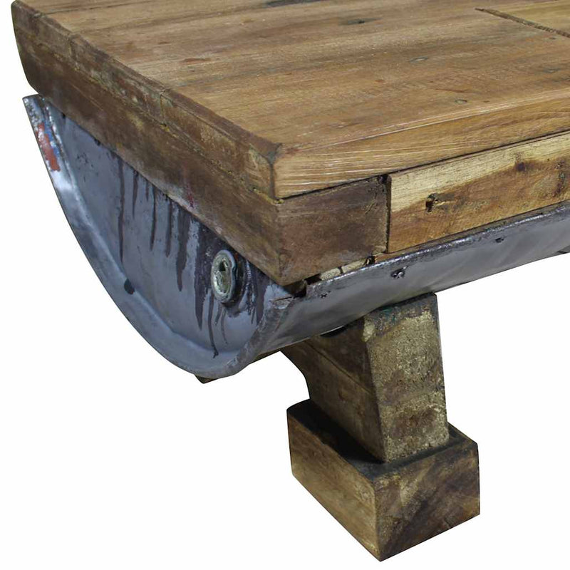vidaXL vegyes újrahasznosított fa dohányzóasztal 90 x 50 x 35 cm