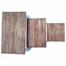 vidaXL 3 részes tömör mahagóni fa egymásba tolható asztal szett