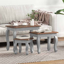 vidaXL 3 részes tömör mahagóni fa egymásba tolható asztal szett