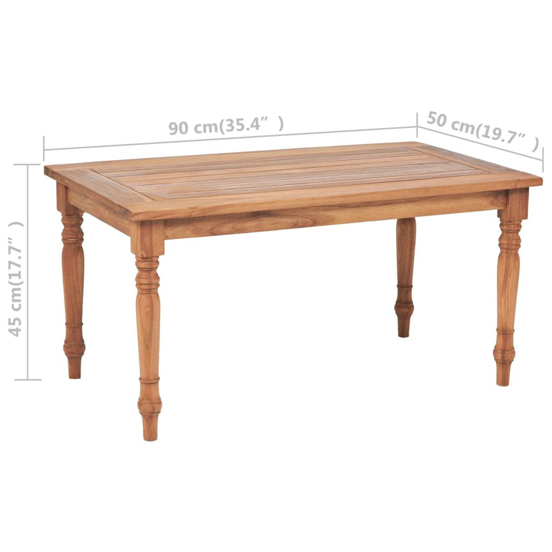 vidaXL tíkfa Batavia dohányzóasztal 90 x 50 x 45 cm