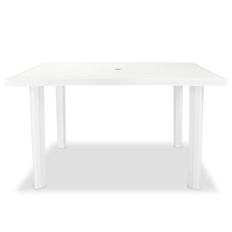 vidaXL fehér műanyag kerti asztal 126 x 76 x 72 cm