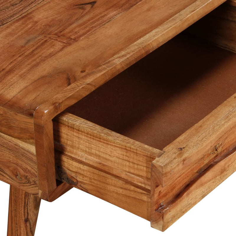 vidaXL tömör fa dohányzóasztal faragott fiókkal 100 x 50 x 40 cm