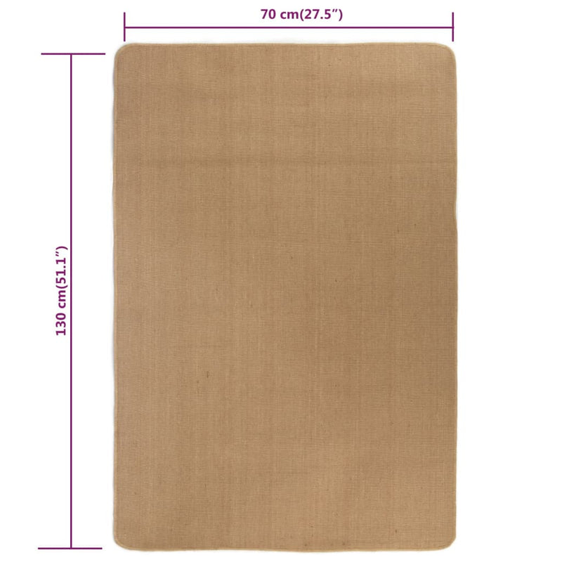 vidaXL természetes színű juta szőnyeg latex hátoldallal 70 x 130 cm