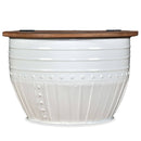 vidaXL fehér hordó alakú újrahasznosított fa dohányzóasztal