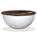 vidaXL fehér tál alakú újrahasznosított fa dohányzóasztal