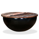 vidaXL fekete, tál alakú újrahasznosított fa dohányzóasztal