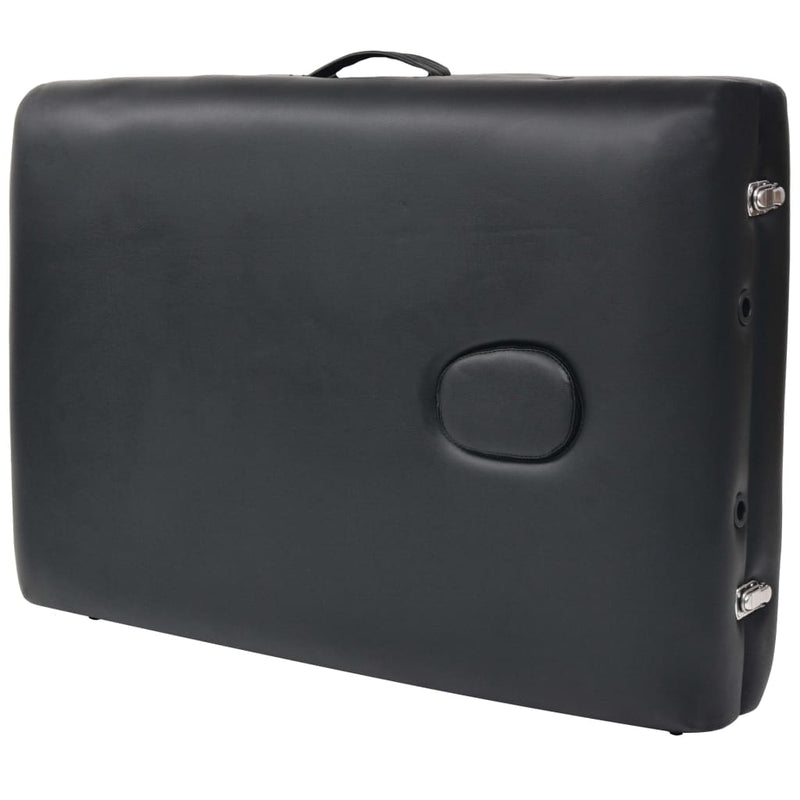 vidaXL 3 zónás fekete összecsukható 10 cm vastag masszázsasztal