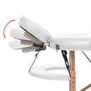 vidaXL fehér összecsukható 4 cm-es masszázsasztal 2 hengerpárnával