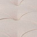 vidaXL krémfehér, vászon és tömör fa pad 150 x 40 x 48 cm