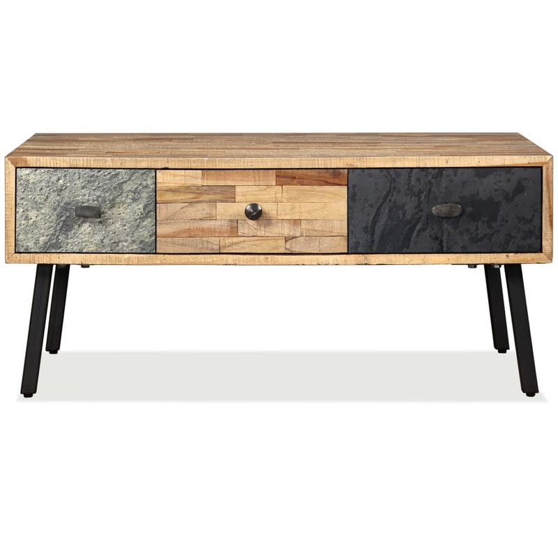 vidaXL tömör újrahasznosított tíkfa dohányzóasztal 90 x 65 x 40 cm