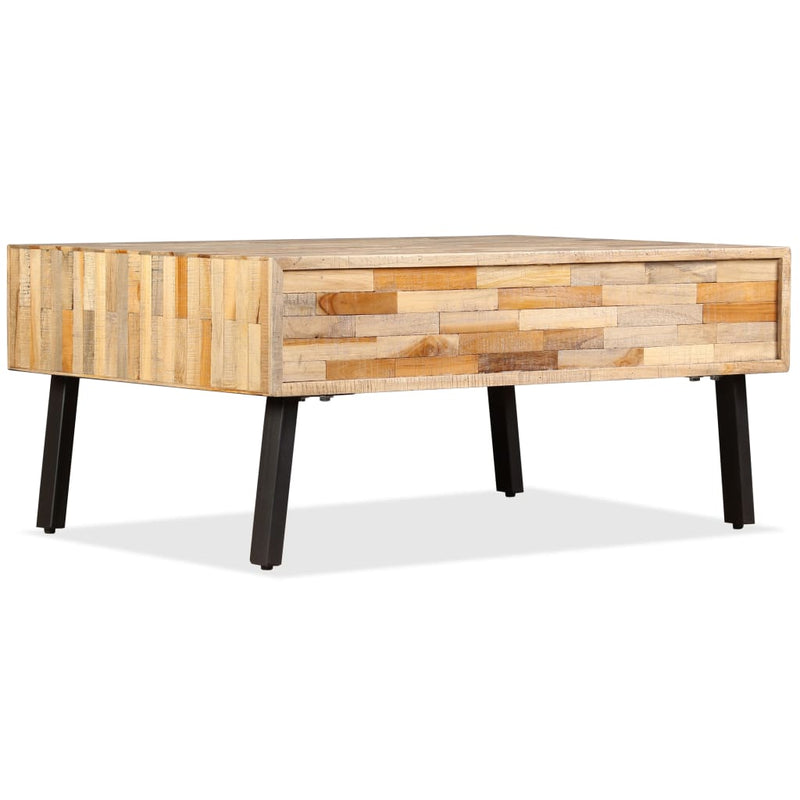 vidaXL tömör újrahasznosított tíkfa dohányzóasztal 90 x 65 x 40 cm